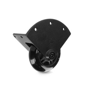 37450SBLK Recessed corner castor with soft wheel, 75 mm, black
