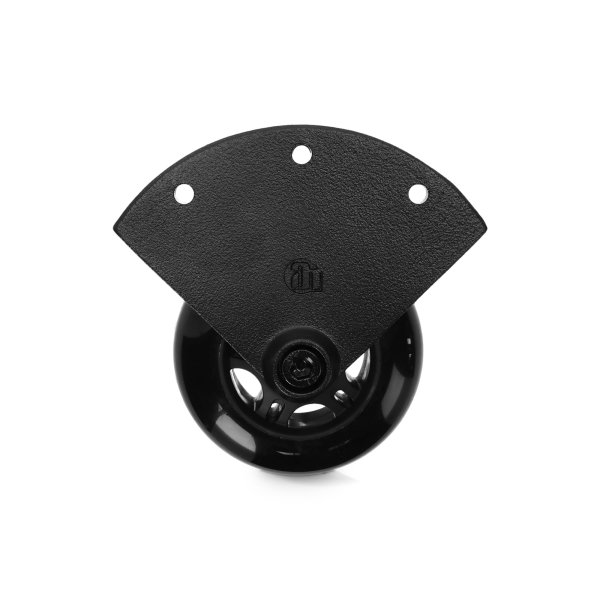 37450SBLK Recessed corner castor with soft wheel, 75 mm, black