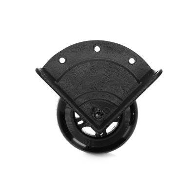 37450SBLK Recessed corner castor with soft wheel, 75 mm, black