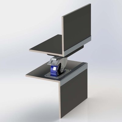 38081 Castor Dish Cranked Steel Galvanized