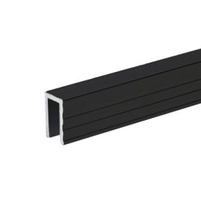 6200 BLK Aluminium Capping Channel for 7 mm Dividing Wall, black