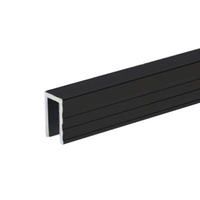 6200 BLK Aluminium Capping Channel for 7 mm Dividing Wall, black