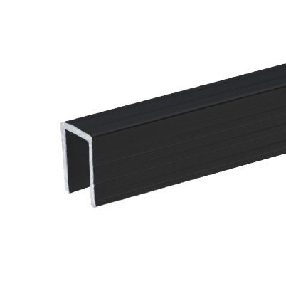 6240 BLK Aluminium Capping Channel for 9.5 mm Dividing Wall, black