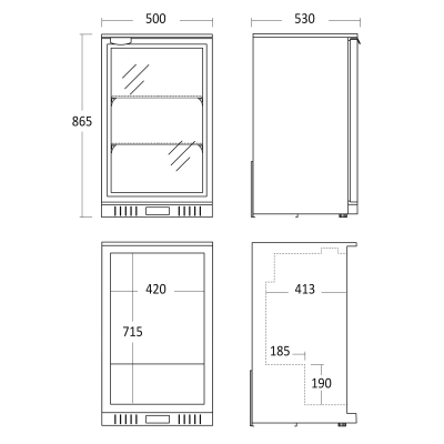 Back Bar refrigerator