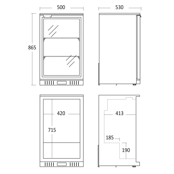 Back Bar refrigerator