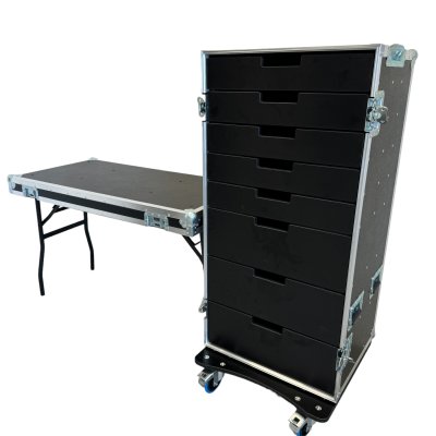 Cabinet with 8 drawers and table legs