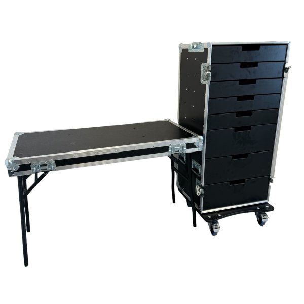 Cabinet with 8 drawers and table legs