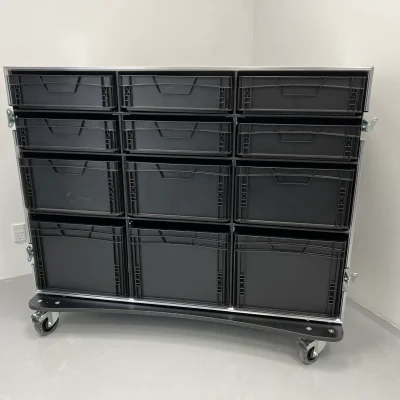 Roadcase with 12 EU Boxes