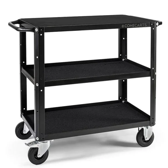 ConeCarts Small Workstation Version Cart 3 shelves