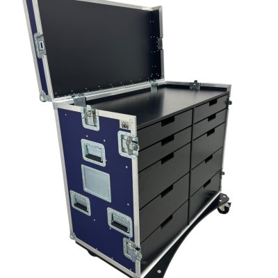 Tour case with 10 x drawers and workstation