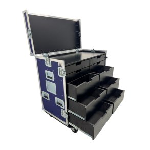 Tour case with 10 x drawers and workstation