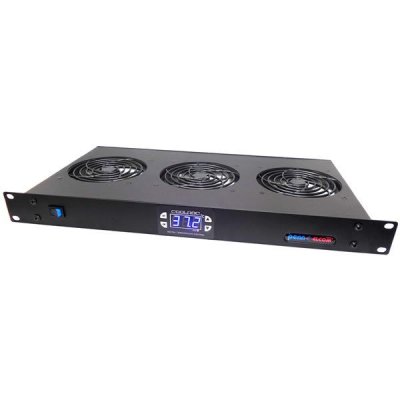 1U Thermostatically Controlled Quiet Rack Fan Tray (Celsius)