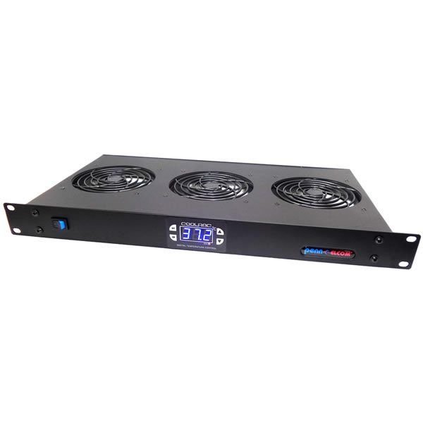 1U Thermostatically Controlled Quiet Rack Fan Tray (Celsius)