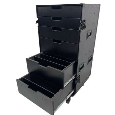 Cabinet with 6 drawers and table legs (Blackline)