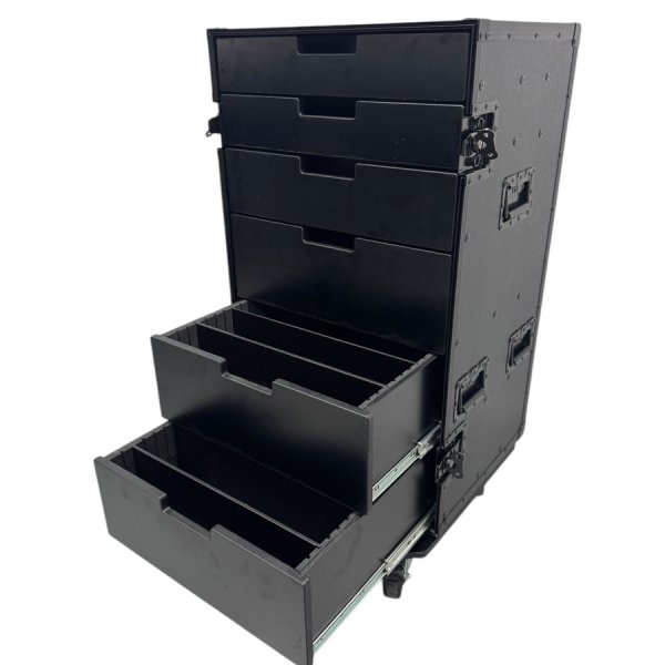 Cabinet with 6 drawers and table legs (Blackline)