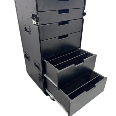 Cabinet with 6 drawers and table legs (Blackline)