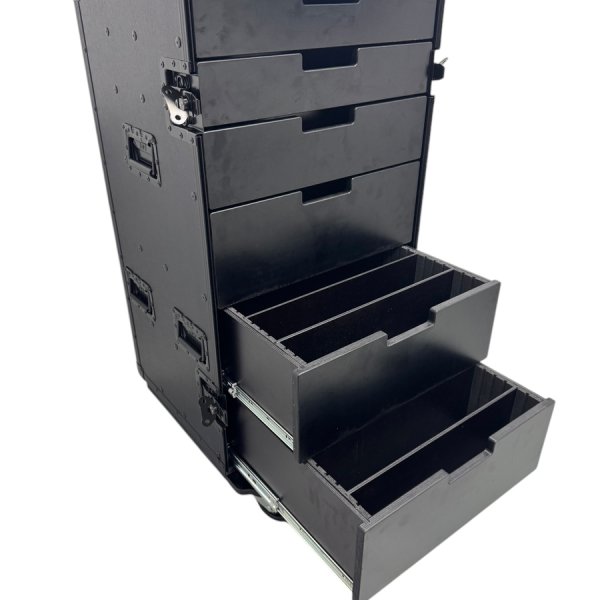 Cabinet with 6 drawers and table legs (Blackline)