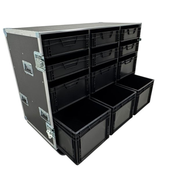Roadcase with 12 EU Boxes