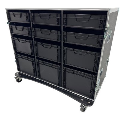 Roadcase with 12 EU Boxes