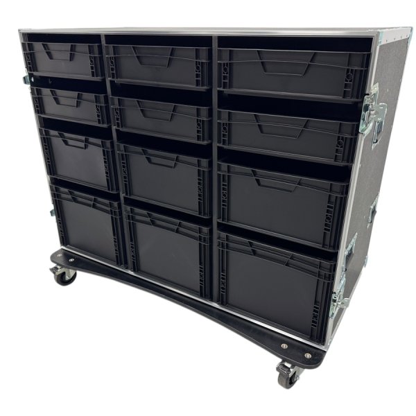 Roadcase with 12 EU Boxes