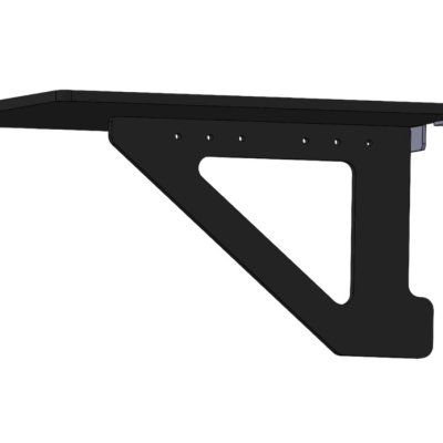 Foldable side mounted shelf