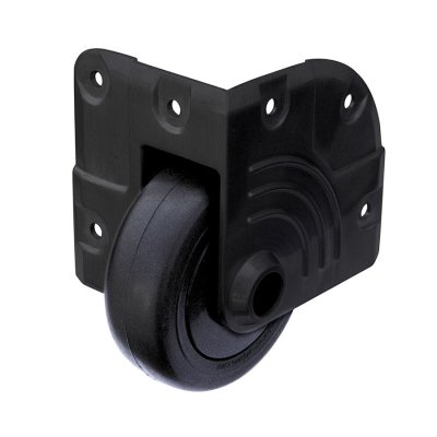 W8675BLK Black Corner Castor with Black Wheel