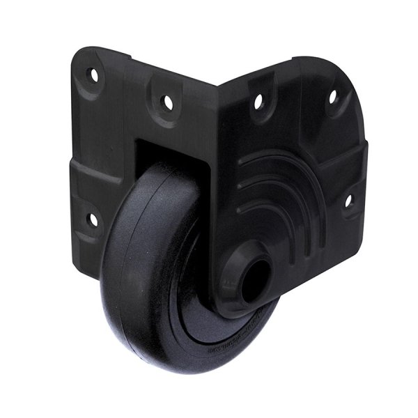W8675BLK Black Corner Castor with Black Wheel