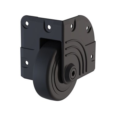 W8675BLK Black Corner Castor with Black Wheel