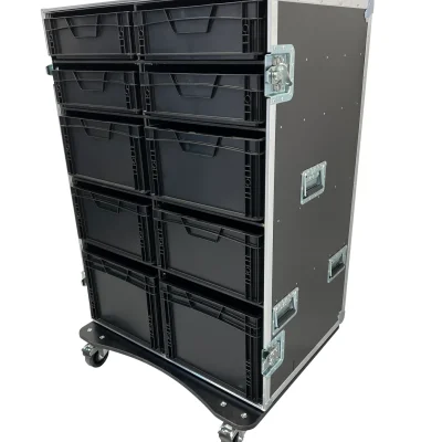 Roadcase with 10 EU Boxes