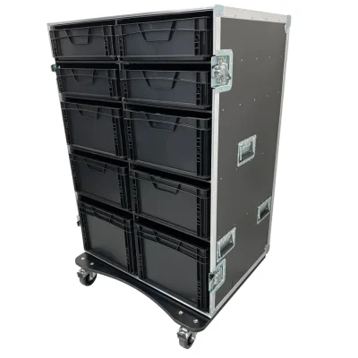 Roadcase with 10 EU Boxes