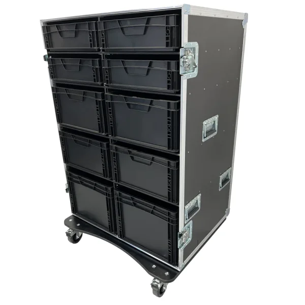 Roadcase with 10 EU Boxes