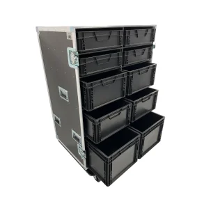 Roadcase with 10 EU Boxes