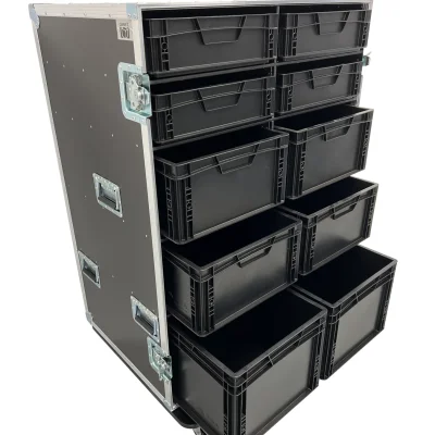 Roadcase with 10 EU Boxes