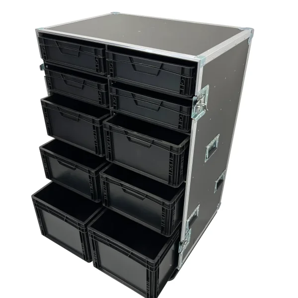 Roadcase with 10 EU Boxes