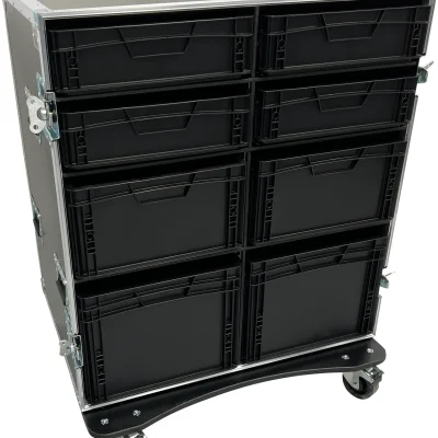 Roadcase with 8 EU Boxes