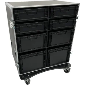 Roadcase with 8 EU Boxes