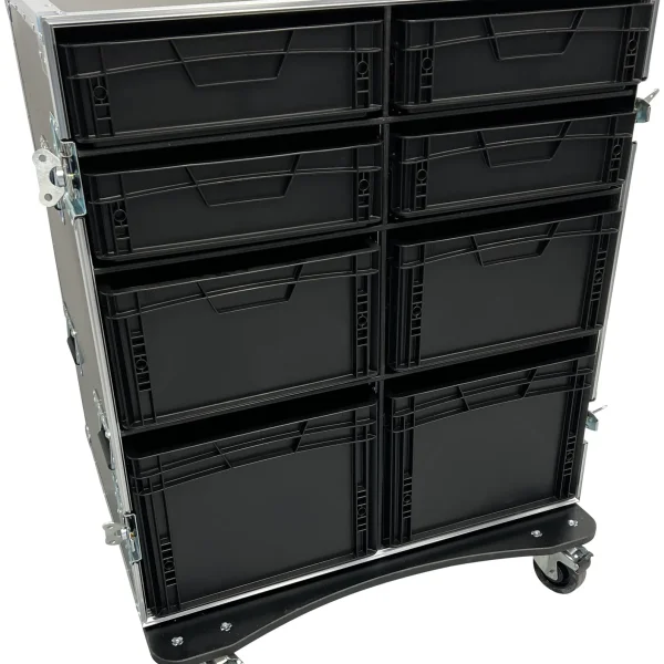 Roadcase with 8 EU Boxes