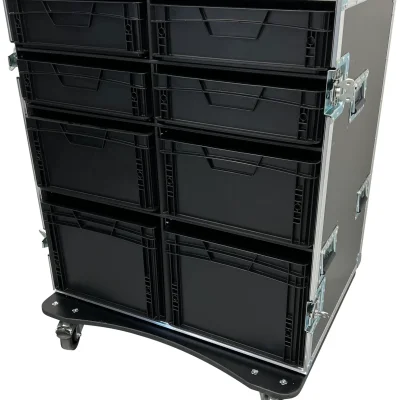 Roadcase with 8 EU Boxes
