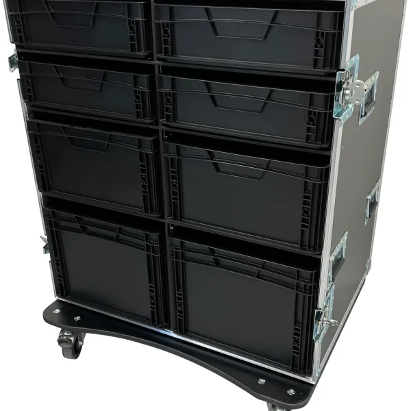 Roadcase with 8 EU Boxes