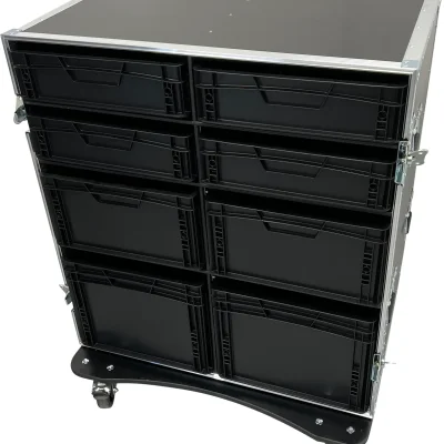 Roadcase with 8 EU Boxes