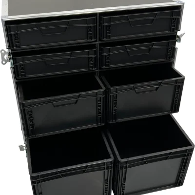 Roadcase with 8 EU Boxes