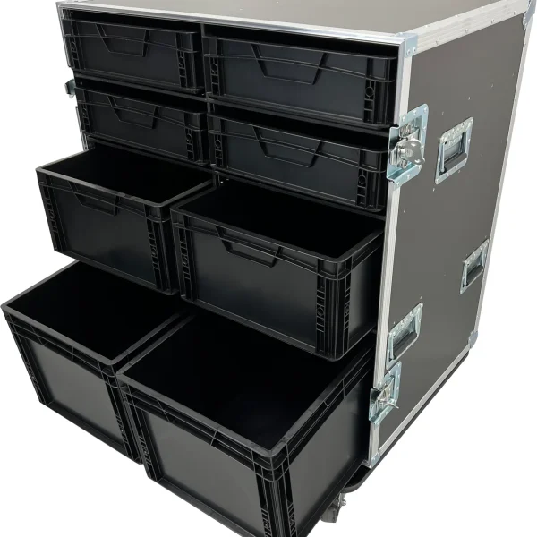 Roadcase with 8 EU Boxes