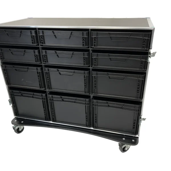 Roadcase with 12 EU Boxes