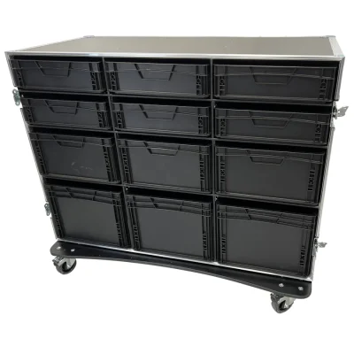 Roadcase with 12 EU Boxes