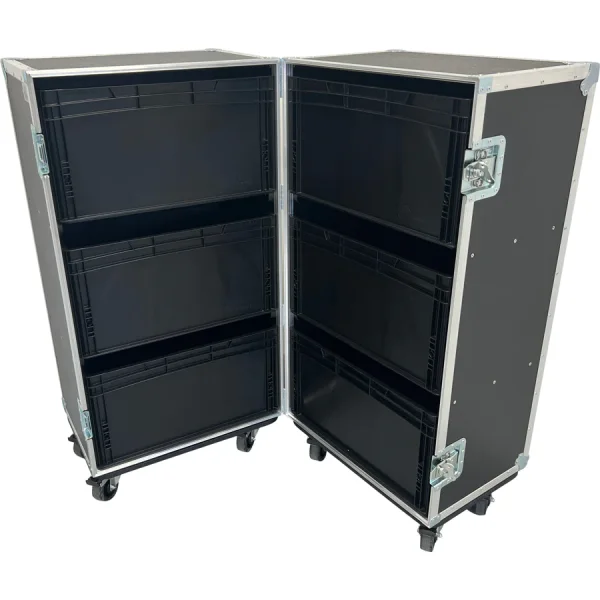 Roadcase with 6 EU Boxes