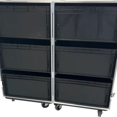 Roadcase with 6 EU Boxes