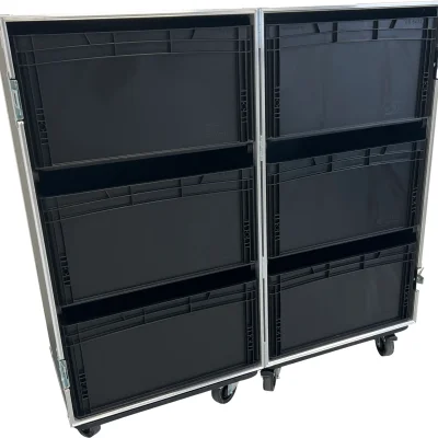 Roadcase with 6 EU Boxes