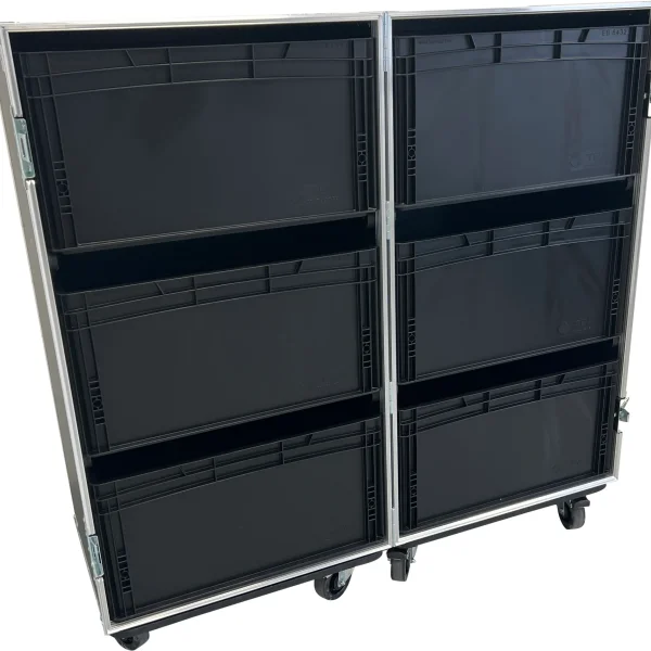 Roadcase with 6 EU Boxes