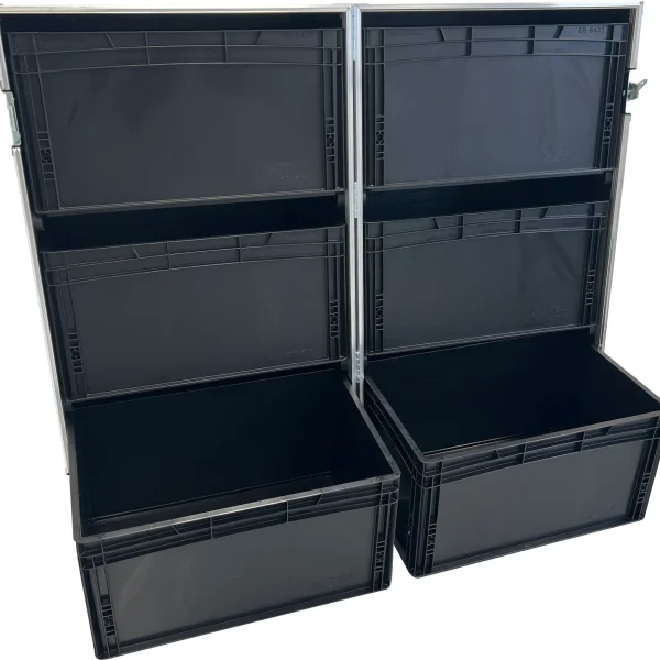 Roadcase with 6 EU Boxes
