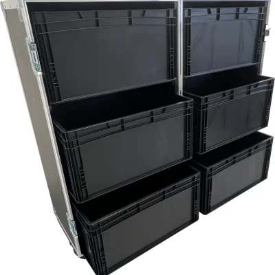 Roadcase with 6 EU Boxes